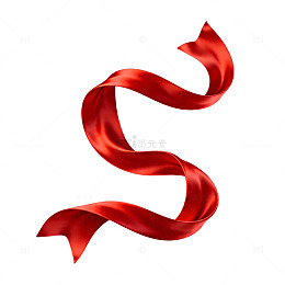 红色丝带飘扬图案