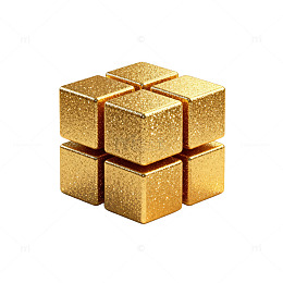金光闪闪立方体艺术装饰