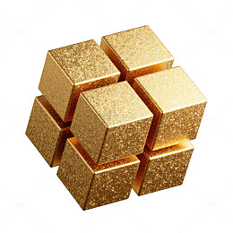 金块立方体组合图案