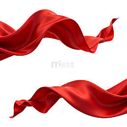 飘逸红绸布料素材