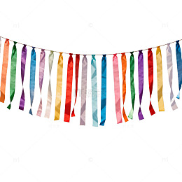 海滩彩旗夏日风光