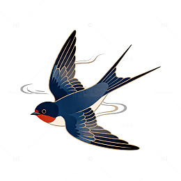 燕子飞翔矢量插画设计素材