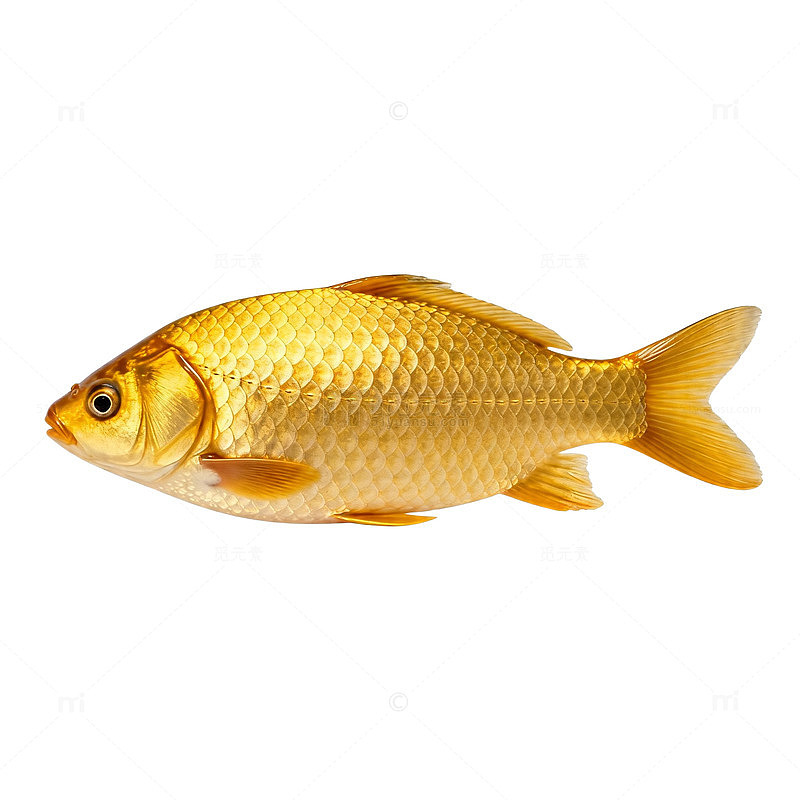 金黄色鲤鱼特写