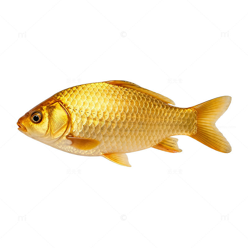 金黄色鲤鱼特写