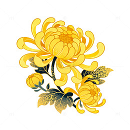传统风格菊花图案装饰画