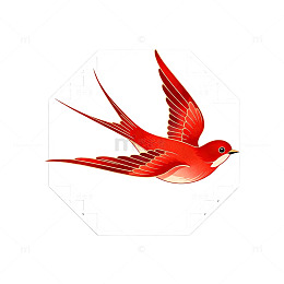 红色燕子中式装饰画