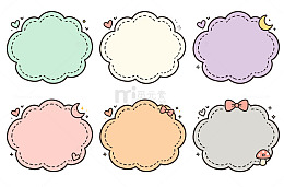 卡通云朵边框装饰素材集