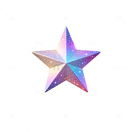 星空梦幻五角星插画素材