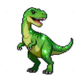 像素恐龙卡通游戏角色设计