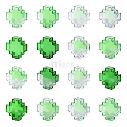 像素风绿色植物图标设计素材