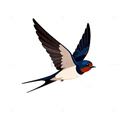 卡通燕子飞翔插画