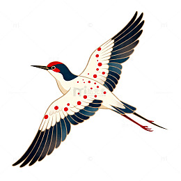 简约风飞翔燕子插画