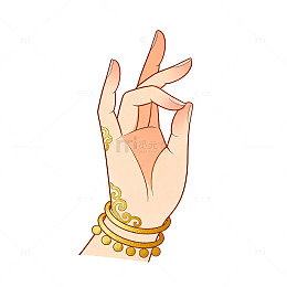 卡通手势OK图案插画