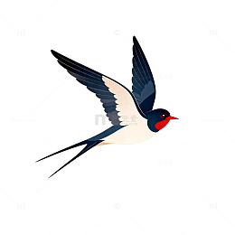 燕子飞翔卡通插画
