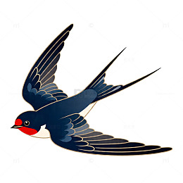 燕子飞翔卡通插画