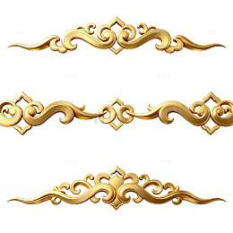 金色雕花装饰图案设计素材
