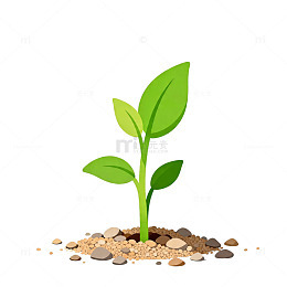 卡通幼苗生长矢量图