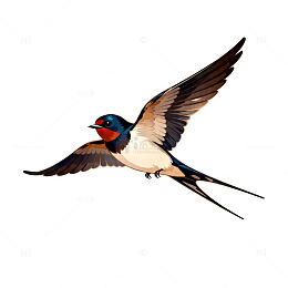 卡通燕子飞行插画