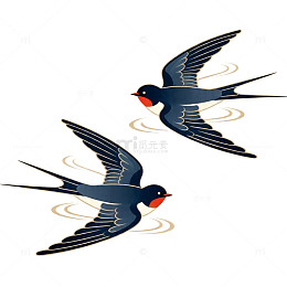 卡通燕子飞翔插画设计素材