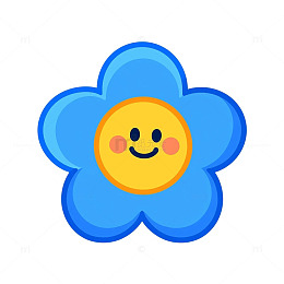 微笑绽放的童趣花朵
