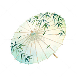 淡雅竹叶油纸伞