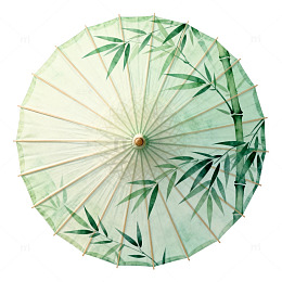 竹叶图案油纸伞装饰画