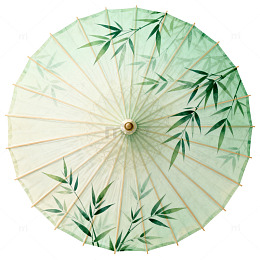淡雅竹叶纸伞图案设计