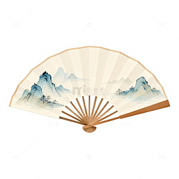 古风山水折扇图案