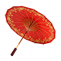 传统东方风格红色伞具