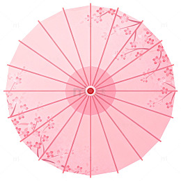 樱花图案雨伞插画