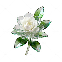 玻璃花洁白花朵装饰