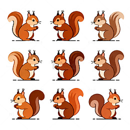 可爱松鼠卡通插画集
