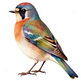 彩绘鸟儿自然生态艺术插画