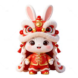 可爱兔年新春吉祥物毛绒玩具