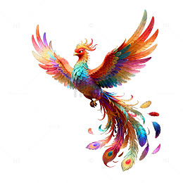 彩羽凤凰艺术画作
