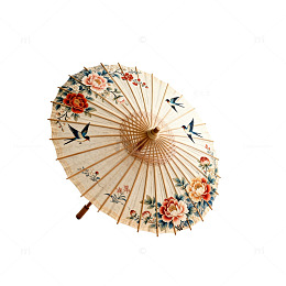 传统花卉纸伞装饰素材