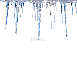 冰雪蓝天冰柱景观