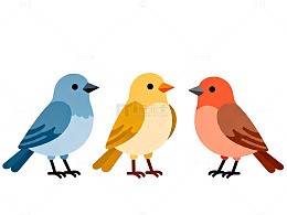 卡通小鸟插图设计素材