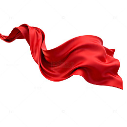 飘逸红绸布料设计素材