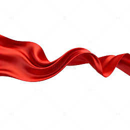 飘逸红绸布料矢量图