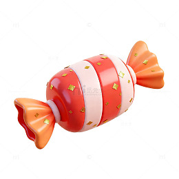 卡通糖果3D渲染甜点设计素材