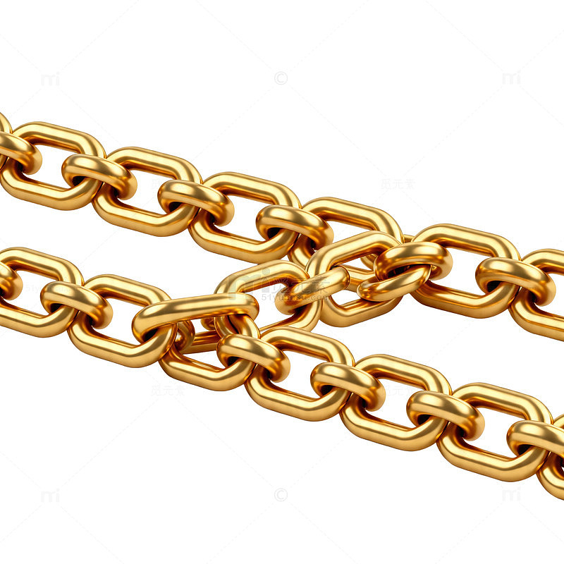 金色链条特写珠宝饰品素材