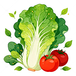 卡通风蔬菜插画素材