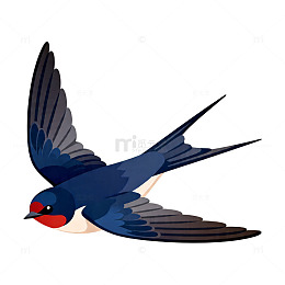 卡通燕子飞翔插画素材