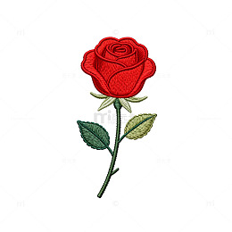 刺绣风格玫瑰花图案