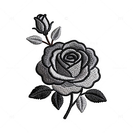 刺绣风格玫瑰花图案