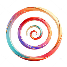彩虹色螺旋立体装饰