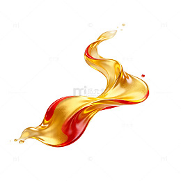 金色液体动态飞溅素材