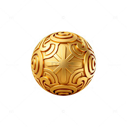 金色雕花球体装饰图案