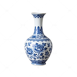 青花瓷花瓶中国风装饰素材
